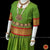 Classical Dance Jewelry APPLE GREEN RED Kids 10-11 yrs Dance Pattu Pavadai Blouse | Kuchipudi Bharatanatyam | Art Silk, Dharmavaram Kanchi | Classical Dance Jewelry