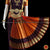 Classical Dance Jewelry DARK PURPLE ORANGE 36 inchs Pant Length Bharatanatyam Gold Zari Dance Costume | Art silk Dharmavaram kanchi | Classical Dance Jewelry