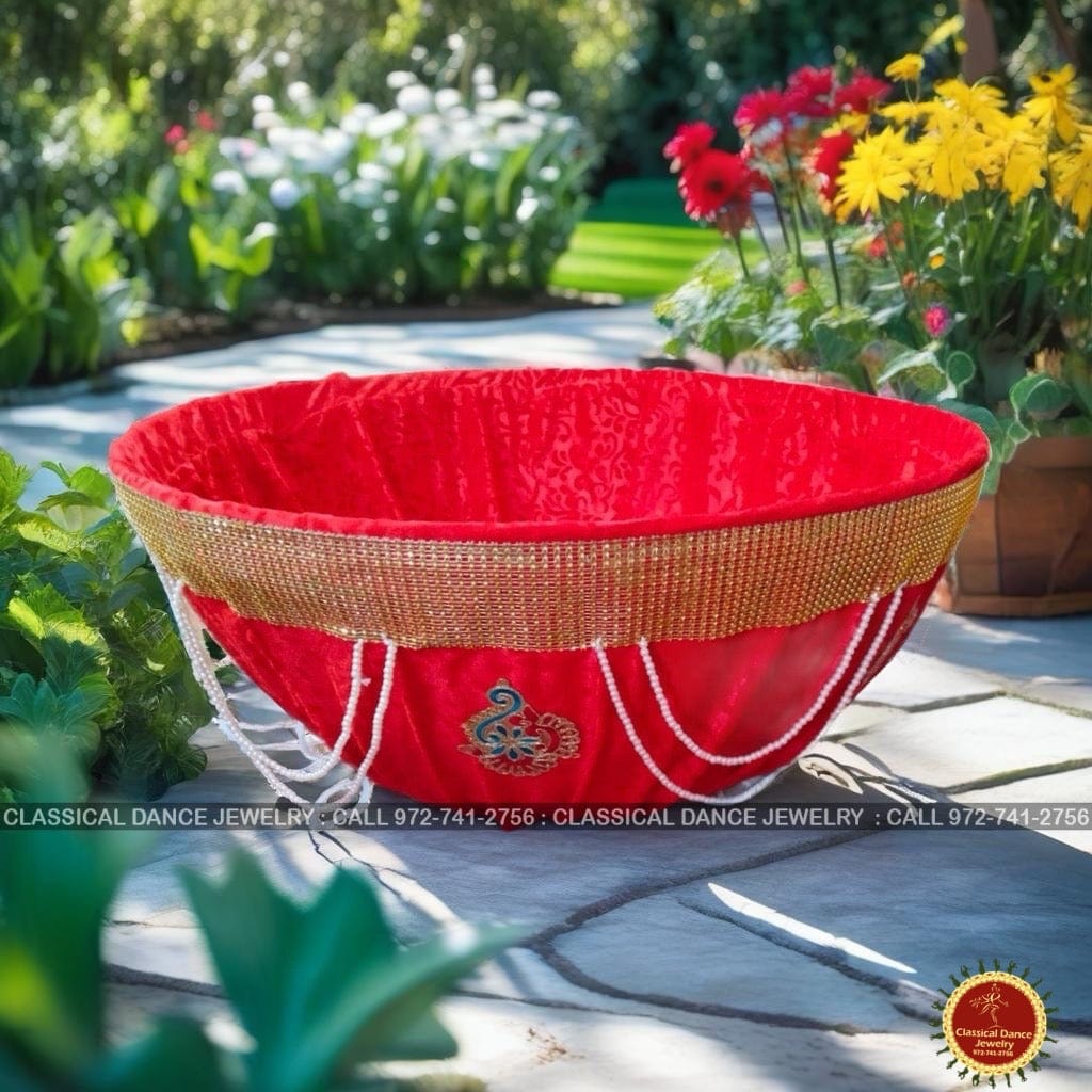 Classical Dance Jewelry Designer Trendy Bridal Wedding RED Pelli Butta Pelli Gampa Kanyadanam Bamboo Basket | Classical Dance Jewelry
