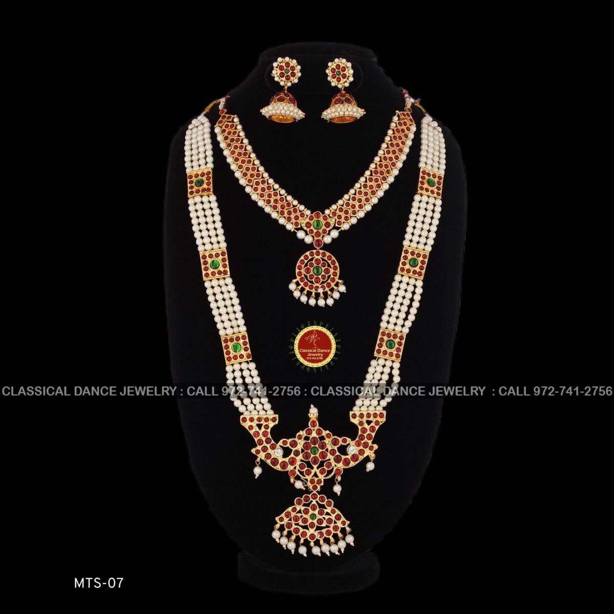 3 PC Temple 4 lines Pearls Dance Indian Jewelry Open Peacock |  Bharatnatyam, Kuchipudi, Weddings, Birthdays | Classical Dance Jewelry