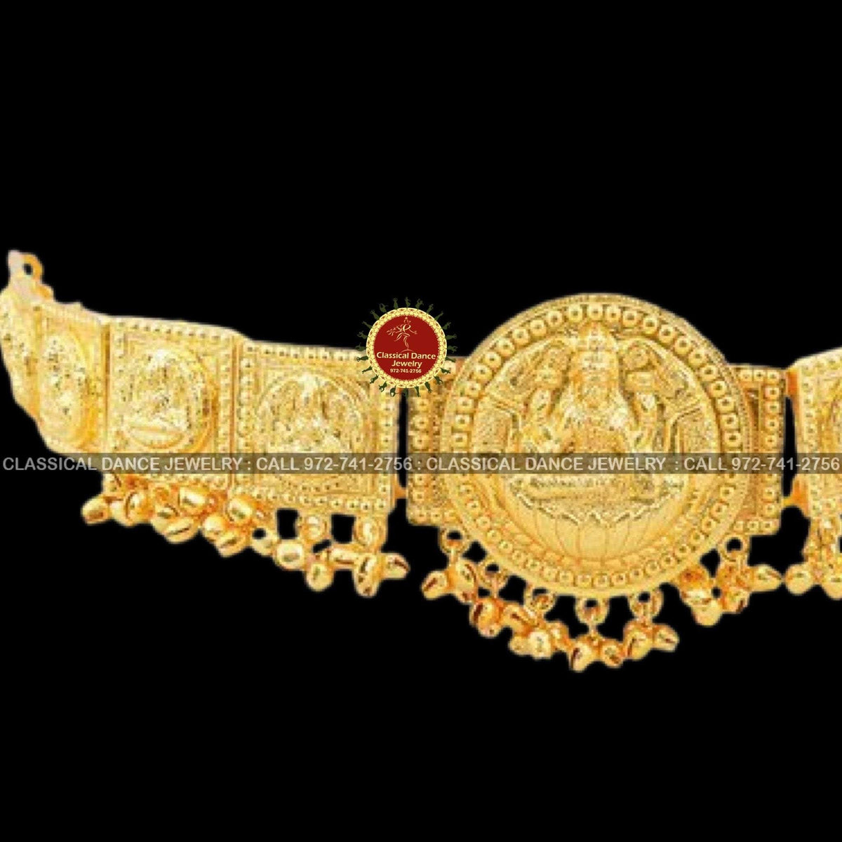 Gold Mango Lakshmi Indian Jewelry Waist Belt, BIG