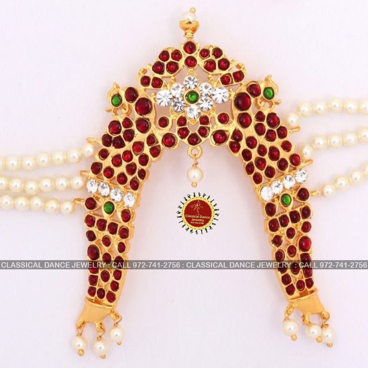 Temple Kempu Vanki Bajuband Armlet Indian Jewelry Bharatanatyam