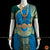 Classical Dance Jewelry ANANDA BLUE Dark GREEN 36 inch Pant Length Bharatanatyam Gold Zari Dance Costume | Art silk Dharmavaram Kanchi | Classical Dance Jewelry