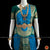 Classical Dance Jewelry ANANDA BLUE Dark GREEN 40 Inch Pant Length Bharatanatyam Dance Costume | Gold Zari | Art silk Dharmavaram Kanchi | Classical Dance Jewelry