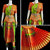 Classical Dance Jewelry APPLE GREEN ORANGE 32 inchs Pant Length Bharatanatyam Dance Costume | Art silk Dharmavaram kanchi | Classical Dance Jewelry