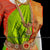 Classical Dance Jewelry APPLE GREEN ORANGE 32 inchs Pant Length Bharatanatyam Dance Costume | Art silk Dharmavaram kanchi | Classical Dance Jewelry