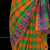 Classical Dance Jewelry APPLE GREEN Orange CHECKS Pre-stitched Practice Sari BLUE Blouse | Half Saree Kalakshethra Sari | Bharatnatyam Kuchipudi | Classical Dance Jewelry
