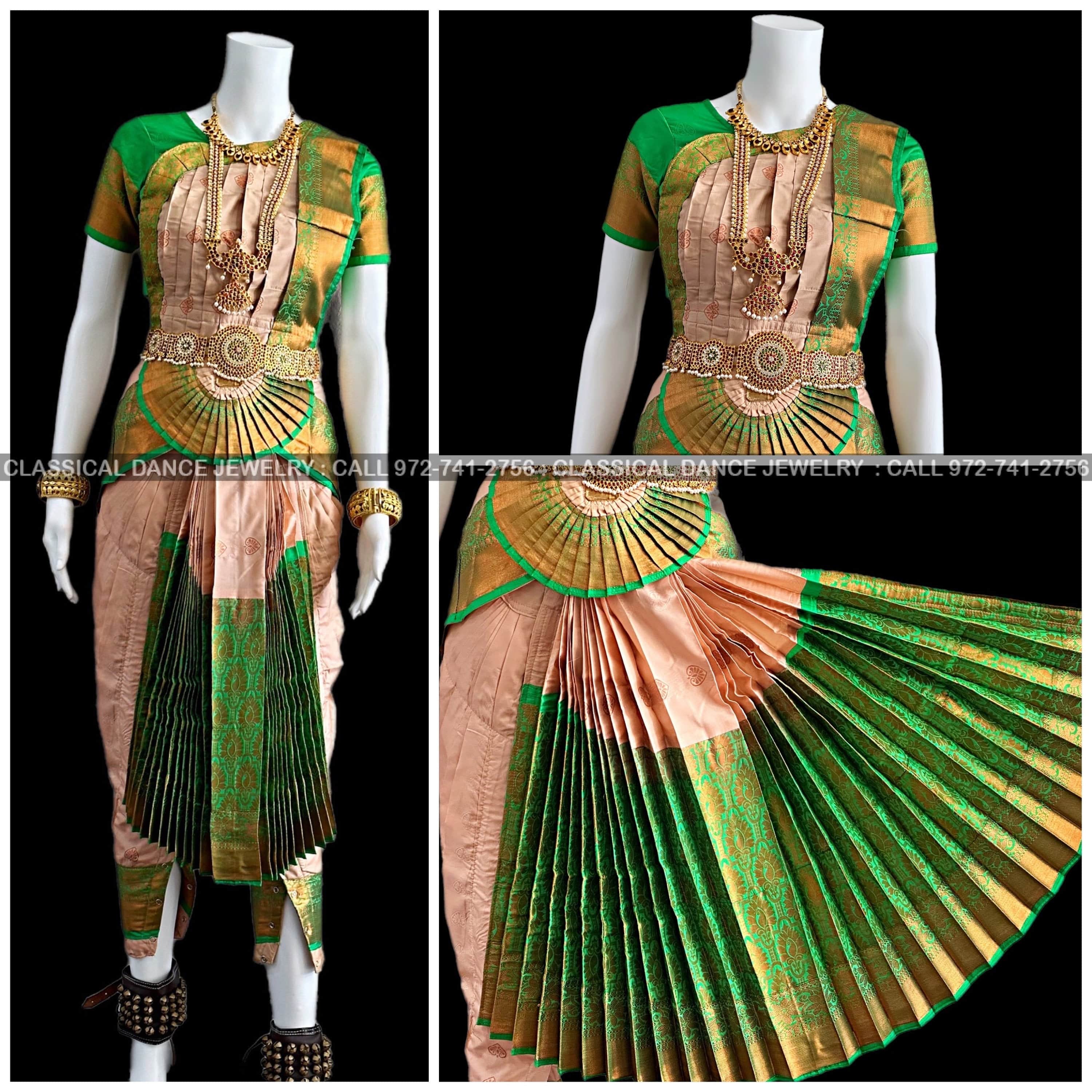 RED 34 inch Pant Length Bharatanatyam Copper Zari Dance Costume | Art –  Classical Dance Jewelry