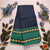 Classical Dance Jewelry BLACK GREEN Border Dance Practice Sarees | halfsaree Kalakshethra sarees | Bharatanatyam Kuchipudi | Classical Dance Jewelry