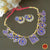 Classical Dance Jewelry BLUE Choker Kemp temple Indian jewelry | Short Necklace | Bharatnatyam Kuchipudi Engagement Weddings Birthdays | Classical Dance Jewelry