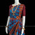 Classical Dance Jewelry BLUE MAROON CHECKS Pre-stitched Practice Sari Red Blouse | Half Saree Kalakshethra Sari | Bharatnatyam Kuchipudi | Classical Dance Jewelry