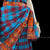 Classical Dance Jewelry BLUE MAROON CHECKS Pre-stitched Practice Sari Red Blouse | Half Saree Kalakshethra Sari | Bharatnatyam Kuchipudi | Classical Dance Jewelry