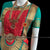 Classical Dance Jewelry CORAL Orange REXONA GREEN 38 Inch Pant Length Bharatanatyam Dance Costume Gold Zari | Art Silk Dharmavaram Kanchi | Classical Dance Jewelry