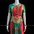 Classical Dance Jewelry CORAL Orange REXONA GREEN 40 Inch Pant Length Bharatanatyam Dance Costume Gold Zari | Art silk Dharmavaram Kanchi | Classical Dance Jewelry