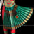Classical Dance Jewelry CORAL Orange REXONA GREEN 40 Inch Pant Length Bharatanatyam Dance Costume Gold Zari | Art silk Dharmavaram Kanchi | Classical Dance Jewelry