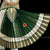 Classical Dance Jewelry CREAM Ivory DARK GREEN 36 inchs Pant Length Bharatanatyam Gold Zari Dance Costume | Art silk Dharmavaram kanchi | Classical Dance Jewelry