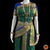 Classical Dance Jewelry DARK GREEN BLUE 38 Inch Pant length Kuchipudi Indian Dance Costume | Art Silk, Dharmavaram, Benaras, Kanchi | Classical Dance Jewelry