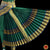 Classical Dance Jewelry DARK GREEN BLUE 40 inchs Pant Length Kuchipudi Indian Dance Costume | Art silk Dharmavaram Kanchi | Classical Dance Jewelry
