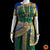 Classical Dance Jewelry DARK GREEN BLUE 40 inchs Pant Length Kuchipudi Indian Dance Costume | Art silk Dharmavaram Kanchi | Classical Dance Jewelry