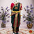 Classical Dance Jewelry DARK GREEN PINK 32 inches Pant Length Kuchipudi Gold Zari Indian Dance Costume | Art silk Dharmavaram Kanchi | Classical Dance Jewelry