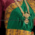 Classical Dance Jewelry DARK GREEN Pre-stitched Practice Sari MAROON Blouse | Half Saree Kalakshethra Sari | Bharatnatyam Kuchipudi Folk | Classical Dance Jewelry