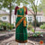 Classical Dance Jewelry DARK GREEN Pre-stitched Practice Sari MAROON Blouse | Half Saree Kalakshethra Sari | Bharatnatyam Kuchipudi Folk | Classical Dance Jewelry