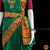 Classical Dance Jewelry DARK GREEN Pre-stitched Practice Sari MAROON Blouse | Half Saree Kalakshethra Sari | Bharatnatyam Kuchipudi Folk | Classical Dance Jewelry