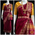 Classical Dance Jewelry DARK MAROON Pre-stitched Practice Sari YELLOW Blouse | Half Saree Kalakshethra Sari | Bharatnatyam Kuchipudi Folk | Classical Dance Jewelry