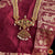 Classical Dance Jewelry DARK MAROON Pre-stitched Practice Sari YELLOW Blouse | Half Saree Kalakshethra Sari | Bharatnatyam Kuchipudi Folk | Classical Dance Jewelry