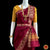 Classical Dance Jewelry DARK MAROON Pre-stitched Practice Sari YELLOW Blouse | Half Saree Kalakshethra Sari | Bharatnatyam Kuchipudi Folk | Classical Dance Jewelry