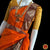 Classical Dance Jewelry DARK ORANGE Pre-stitched Practice Sari YELLOW Blouse | Half Saree Kalakshethra Sari | Bharatnatyam Kuchipudi Folk | Classical Dance Jewelry