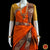 Classical Dance Jewelry DARK ORANGE Pre-stitched Practice Sari YELLOW Blouse | Half Saree Kalakshethra Sari | Bharatnatyam Kuchipudi Folk | Classical Dance Jewelry
