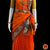 Classical Dance Jewelry DARK ORANGE Pre-stitched Practice Sari YELLOW Blouse | Half Saree Kalakshethra Sari | Bharatnatyam Kuchipudi Folk | Classical Dance Jewelry