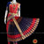 Classical Dance Jewelry DARK PEACH ORANGE 38 Inch Pant length Kuchipudi Gold Zari Indian Dance Costume | Art Silk Dharmavaram Kanchi | Classical Dance Jewelry