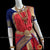 Classical Dance Jewelry DARK PEACH ORANGE 40 inchs Pant Length Kuchipudi Indian Blue Zari Dance Costume | Art silk Dharmavaram Kanchi | Classical Dance Jewelry