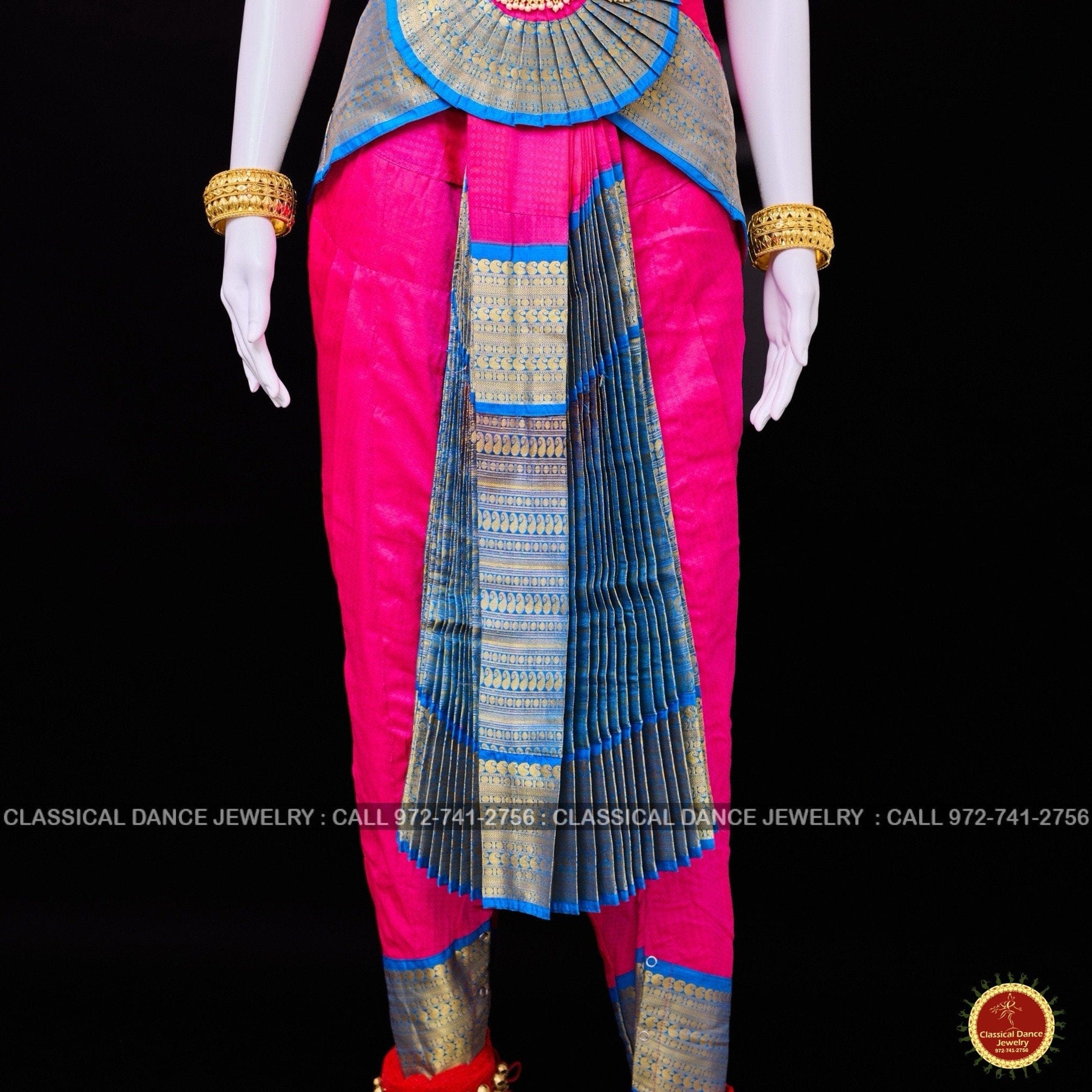 pink blue bharatanatyam dress Sky Blue & Pink Classical Dance Dress