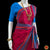 Classical Dance Jewelry DARK PINK Pre-stitched Practice Sari BLUE Blouse | Half Saree Kalakshethra Sari | Bharatnatyam Kuchipudi Folk | Classical Dance Jewelry
