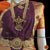 Classical Dance Jewelry EGGPLANT PURPLE ORANGE 38 Inch Pant Length Bharatanatyam Dance Costume | Gold Zari | Art Silk Dharmavaram Kanchi | Classical Dance Jewelry