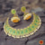 Classical Dance Jewelry GREEN CHOKER POOTHALI Kemp temple Indian jewelry | Short Necklace | Bharatnatyam Kuchipudi Engagement Weddings | Classical Dance Jewelry