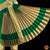 Classical Dance Jewelry GREEN Ivory GOLD 34 Inch Pant Length KUCHIPUDI Gold Zari Indian Costume | Art Silk Dharmavaram Benaras Kanchi | Classical Dance Jewelry