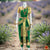 Classical Dance Jewelry GREEN Ivory GOLD 36 inches Pant Length KUCHIPUDI Gold Zari Indian Dance Costume | Art silk Dharmavaram kanchi | Classical Dance Jewelry