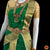 Classical Dance Jewelry GREEN IVORY GOLD 40 inchs Pant Length Kuchipudi Indian Gold Zari Dance Costume | Art silk Dharmavaram Kanchi | Classical Dance Jewelry