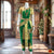 Classical Dance Jewelry GREEN IVORY GOLD 40 inchs Pant Length Kuchipudi Indian Gold Zari Dance Costume | Art silk Dharmavaram Kanchi | Classical Dance Jewelry