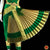 Classical Dance Jewelry GREEN IVORY GOLD 40 inchs Pant Length Kuchipudi Indian Gold Zari Dance Costume | Art silk Dharmavaram Kanchi | Classical Dance Jewelry