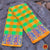Classical Dance Jewelry GREEN ORANGE KATTAM Checks Doll Border Dance Practice Sarees | Halfsaree Kalakshethra Sari Bharatanatyam Kuchipudi | Classical Dance Jewelry