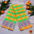Classical Dance Jewelry GREEN ORANGE KATTAM Checks Doll Border Dance Practice Sarees | Halfsaree Kalakshethra Sari Bharatanatyam Kuchipudi | Classical Dance Jewelry