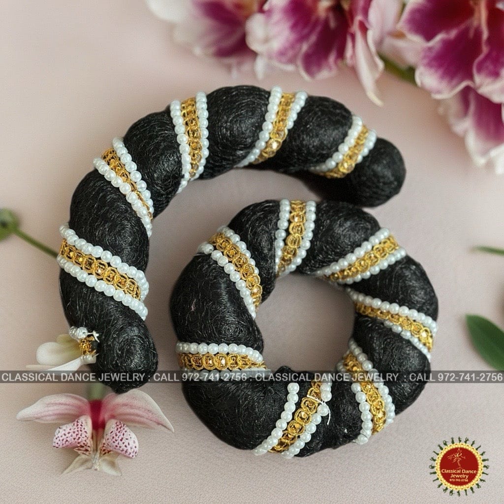 Classical Dance Jewelry HAIRFLOWERS | RINGS | JADA Pearls Hair Donut Ring Set | Rakodi Indian Jewelry | Bharatanatyam Kuchipudi Dance Weddings and Events | Classical Dance Jewelry