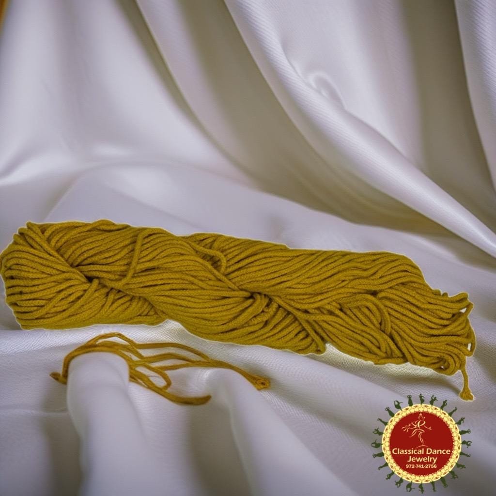 Classical Dance Jewelry HAIRFLOWERS|RINGS|JADA Yellow Thread | Weddings Bharatanatyam Kuchipudi Odissi Manipuri Kathakali Kathak Mohiniyattam Sattriya | Classical Dance Jewelry