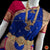 Classical Dance Jewelry INK ROYAL BLUE Pink 36 inches Pant Length Bharatanatyam Gold Zari Dance Costume | Art silk Dharmavaram kanchi | Classical Dance Jewelry
