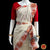 Classical Dance Jewelry IVORY HALF WHITE Pre-stitched Practice Sari RED Blouse | Half Saree Kalakshethra Bharatnatyam Kuchipudi | Classical Dance Jewelry